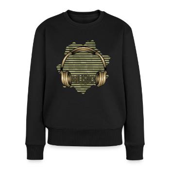 Kopfhörer - Frauen Premium Bio Pullover - Schwarz - Vorne - Julia (174cm)