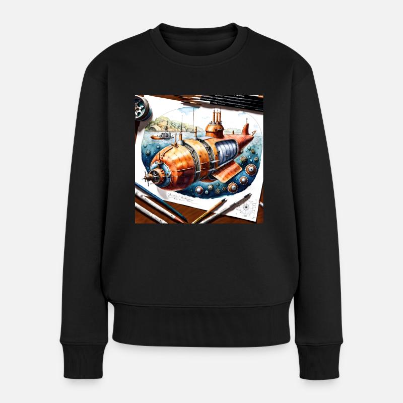 U-Boot Nr. 6 - Frauen Premium Bio Pullover - Schwarz