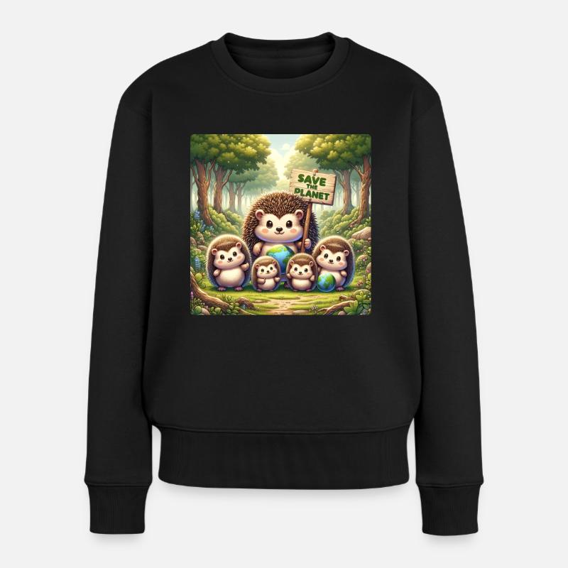 Famille de hérissons - Pull Premium bio Femme - noir