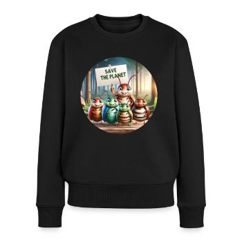 Sauvez la planète - Pull Premium bio Femme - noir - Devant - Julia (174cm)