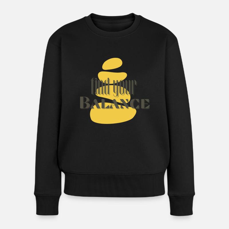 Find your Balance - Frauen Premium Bio Pullover - Schwarz