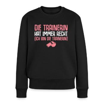 Fußballtrainerin Personal Trainerin Geschenk - Frauen Premium Bio Pullover - Schwarz - Vorne - Julia (174cm)