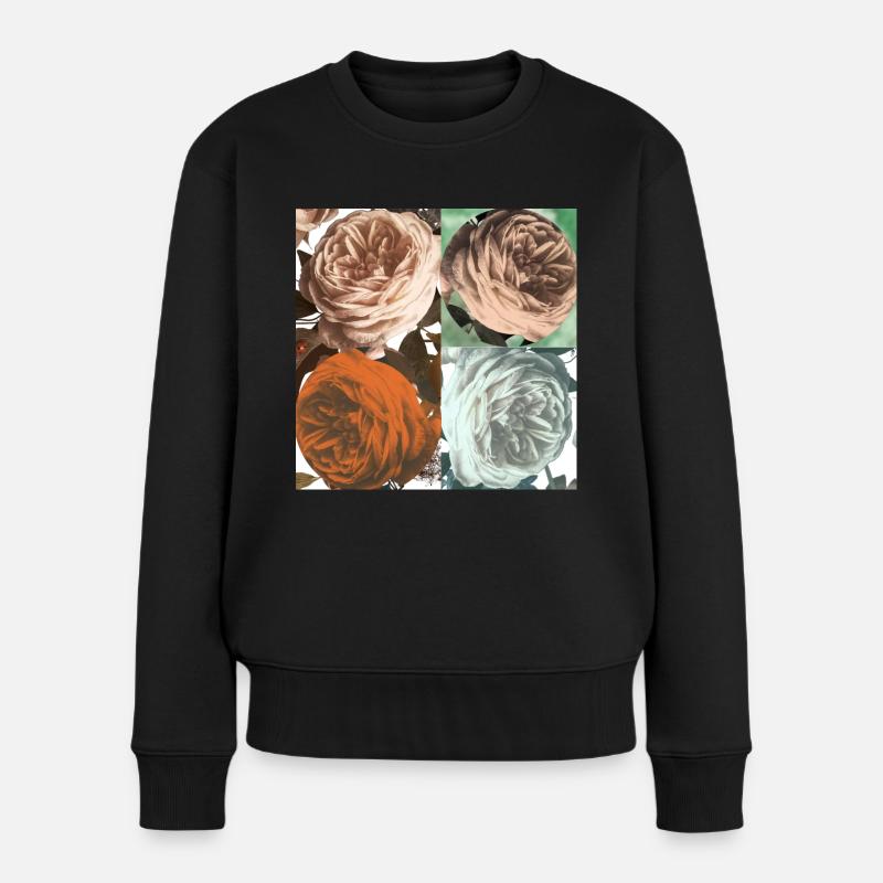 Rosenquartet - Frauen Premium Bio Pullover - Schwarz