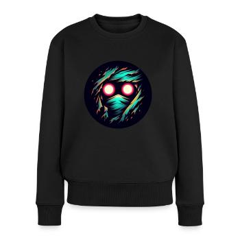Leuchtender Beobachter - Frauen Premium Bio Pullover - Schwarz - Vorne - Julia (174cm)