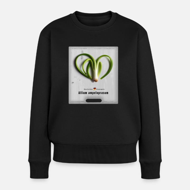 German Art - Lauch Herz - Frauen Premium Bio Pullover - Schwarz