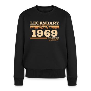 Vintage Geburtstag Berge Jahrgang 1969 - Frauen Premium Bio Pullover - Schwarz - Vorne - Julia (174cm)