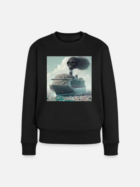 Schiffreisen Umweltschutz - Frauen Premium Bio Pullover - Schwarz