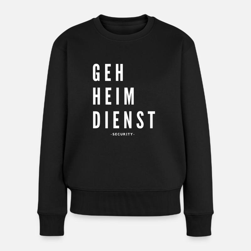 Geheimdienst weiß - Frauen Premium Bio Pullover - Schwarz