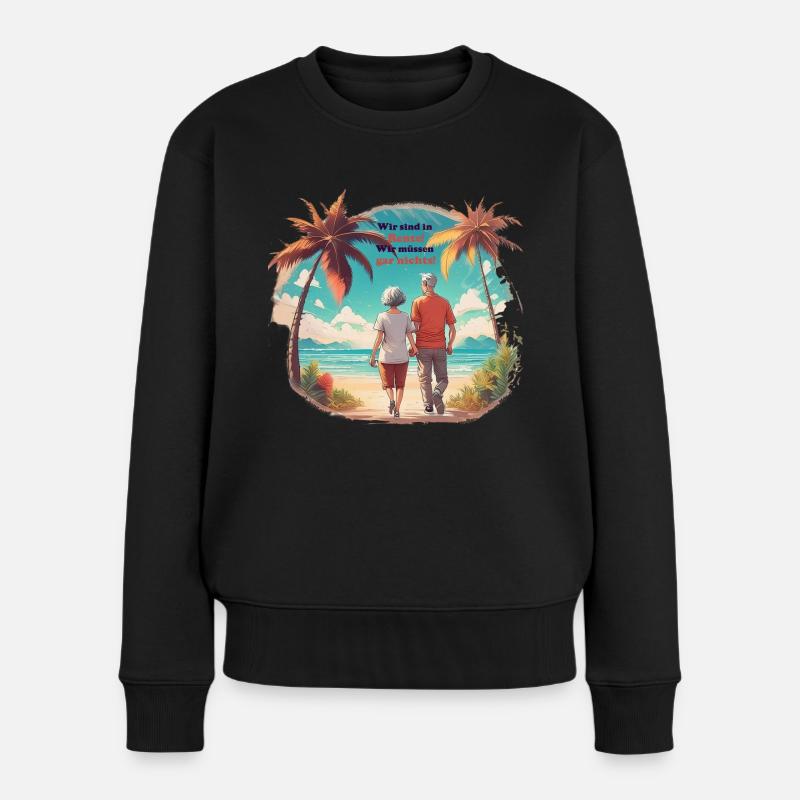Wir sind in Rente - Frauen Premium Bio Pullover - Schwarz