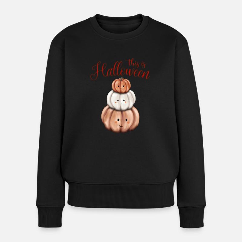 This is Halloween, 3 citrouilles d'automne - Pull Premium bio Femme - noir
