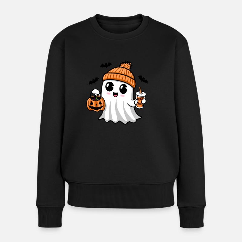 Süßer Geist trinkt Boo Juice - Frauen Premium Bio Pullover - Schwarz
