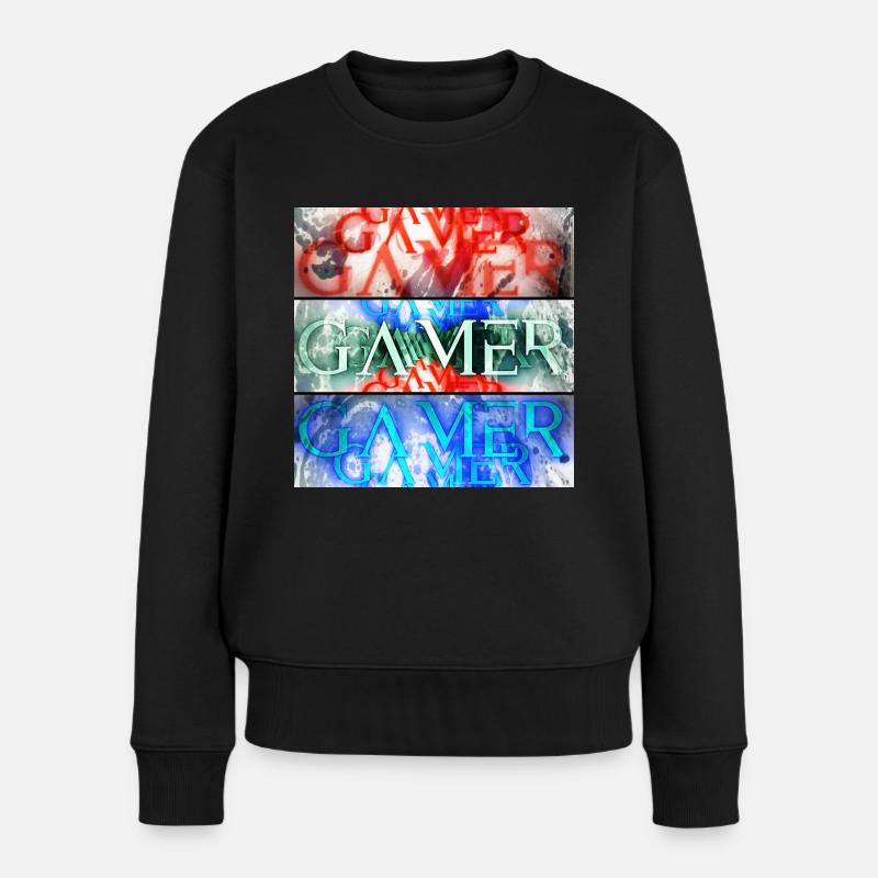 Gamer - Frauen Premium Bio Pullover - Schwarz