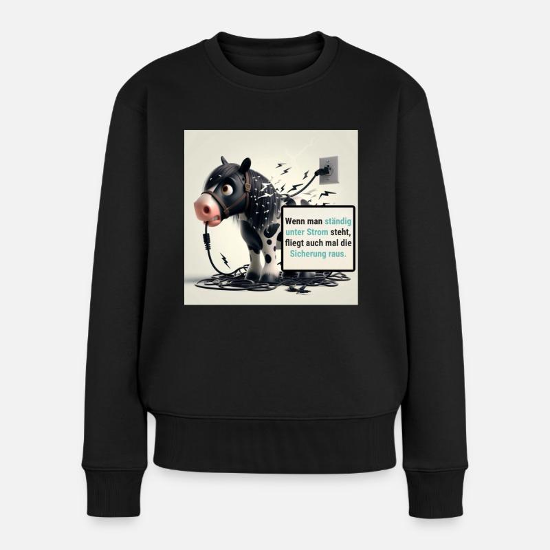 Donner unter Strom - Frauen Premium Bio Pullover - Schwarz