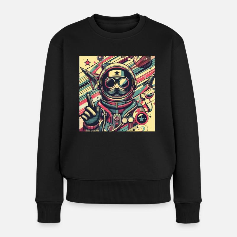 Voyageur de l’espace rétro - Pull Premium bio Femme - noir