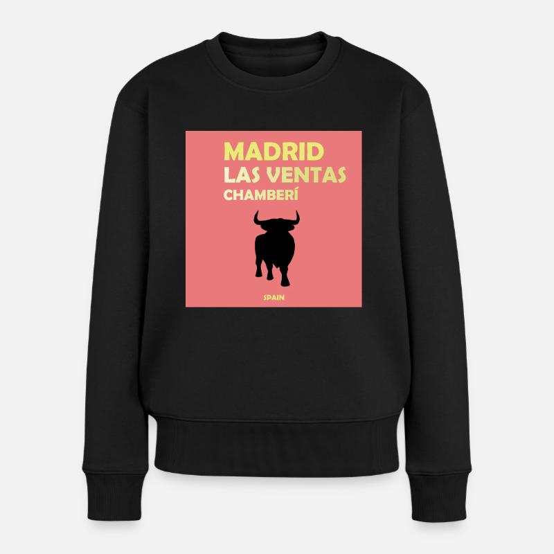 Madrid, Spanien - Frauen Premium Bio Pullover - Schwarz