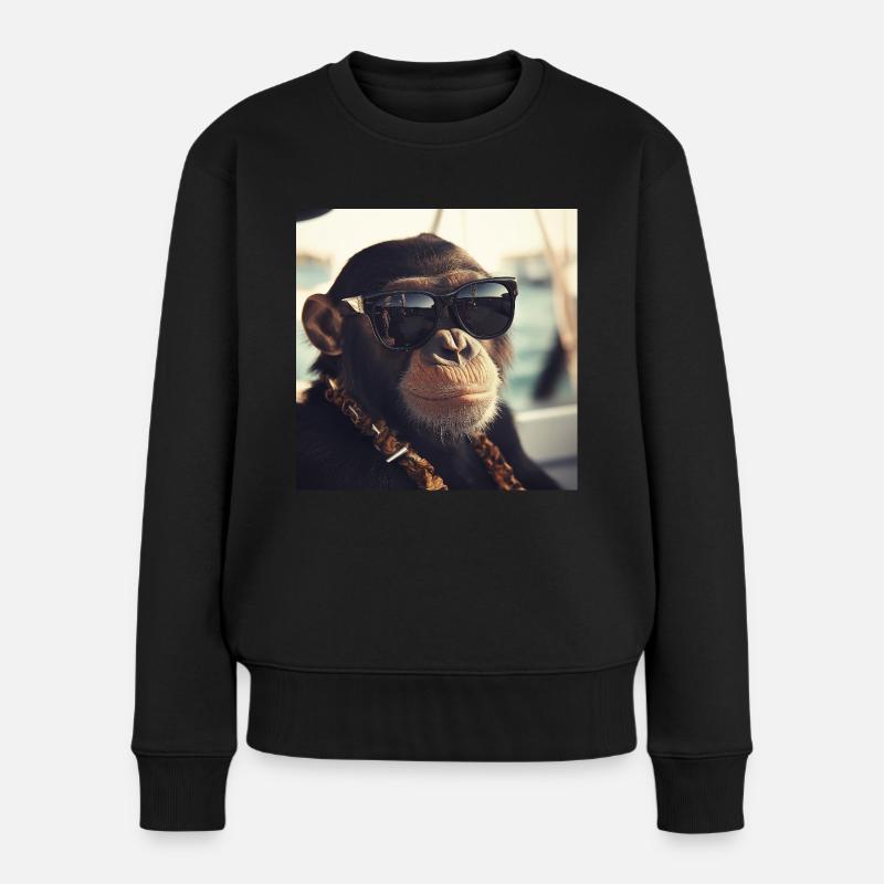 Singe Cool - Pull Premium bio Femme - noir