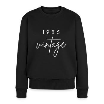 Anniversaire 1985 vintage - Pull Premium bio Femme - noir - Devant - Julia (174cm)