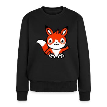 Renard Renard roux Animal sauvage Intelligent Habitants de la forêt - Pull Premium bio Femme - noir - Devant - Julia (174cm)