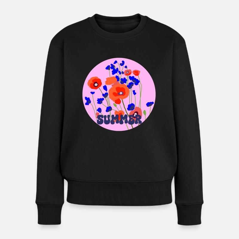Coquelicot d’été - Pull Premium bio Femme - noir