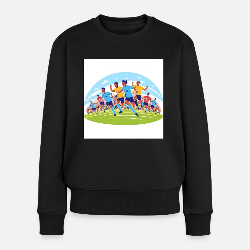 Fussball - Frauen Premium Bio Pullover - Schwarz