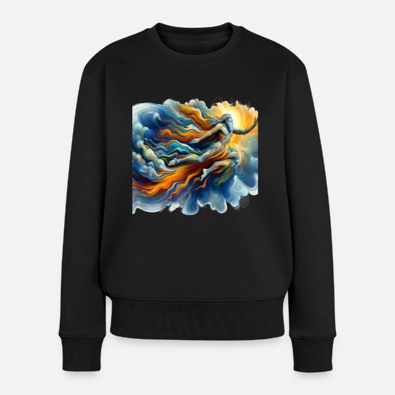 Göttlicher Mensch - Frauen Premium Bio Pullover - Schwarz
