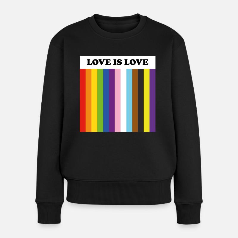 Fierté inclusive : l’amour, c’est l’amour - Pull Premium bio Femme - noir