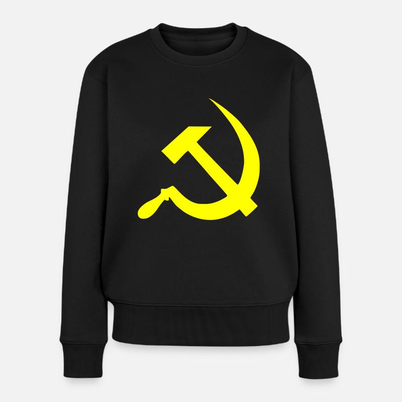 Sowjetische Hammer und Sichel - Frauen Premium Bio Pullover - Schwarz