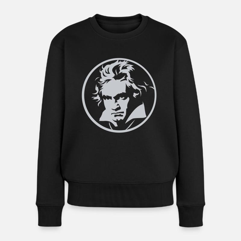 Roll over Beethoven (negativ) - Frauen Premium Bio Pullover - Schwarz