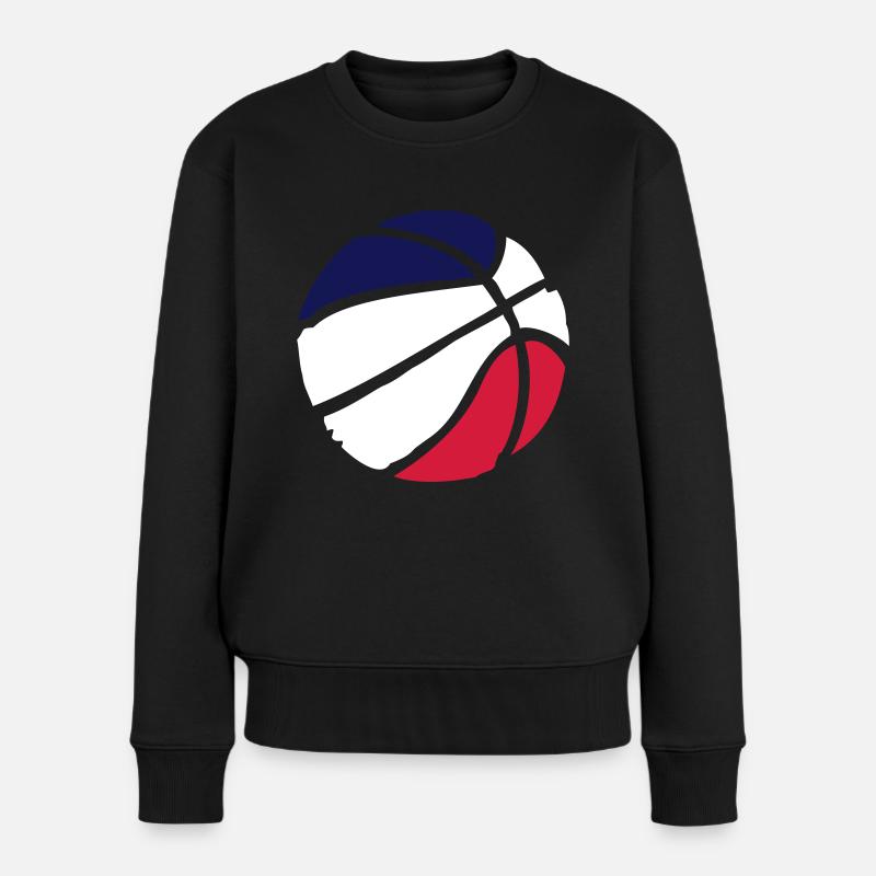 Basketball Frankreich - Frauen Premium Bio Pullover - Schwarz