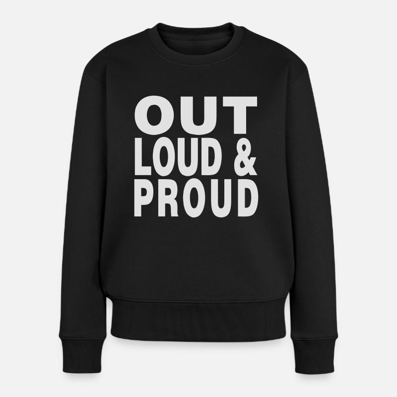laut und stolz - Frauen Premium Bio Pullover - Schwarz