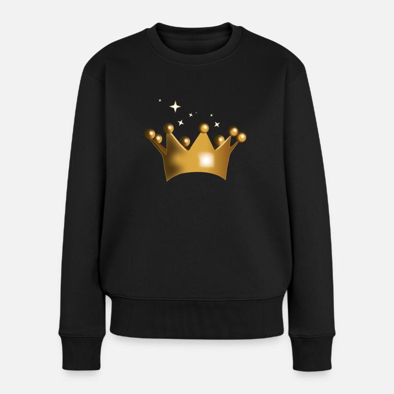 krone - Frauen Premium Bio Pullover - Schwarz