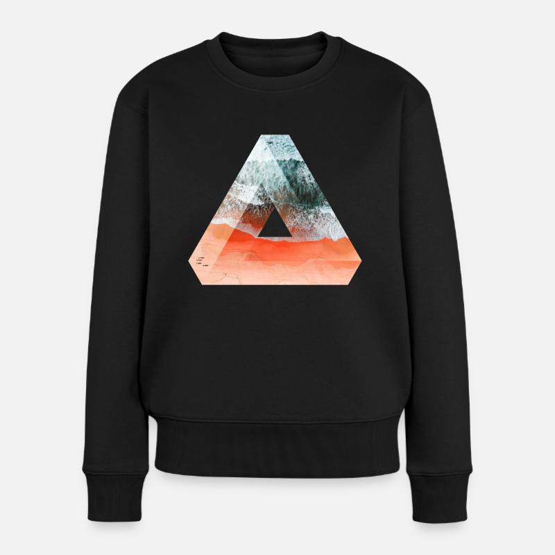 Penrose Dreieck Geek Geschenk Sommer Hipster - Frauen Premium Bio Pullover - Schwarz