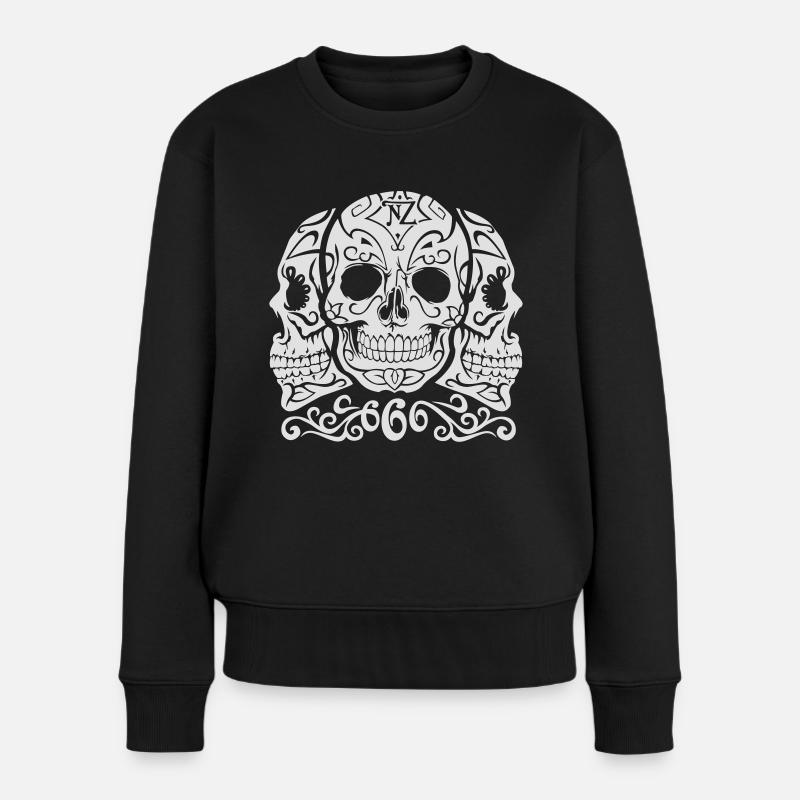 Skull Dia de los muertos - Women's Premium Organic Jumper - black