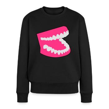 Gebiss - Frauen Premium Bio Pullover - Schwarz - Vorne - Julia (174cm)