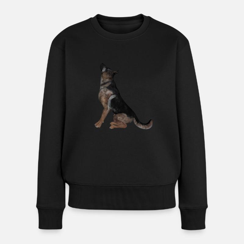 Schäferhund - Frauen Premium Bio Pullover - Schwarz