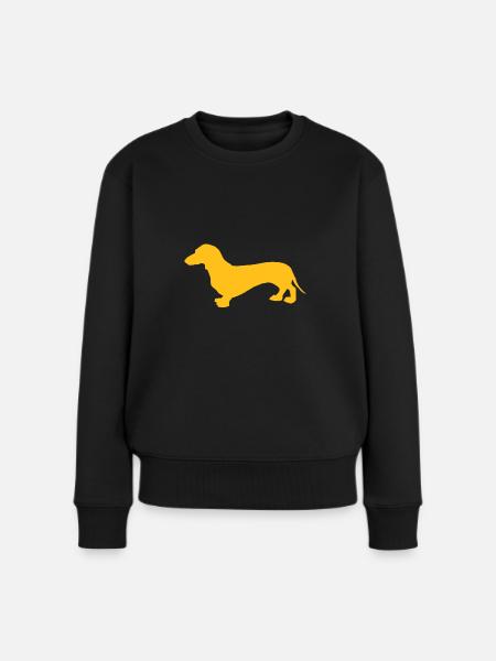dackel - Frauen Premium Bio Pullover - Schwarz