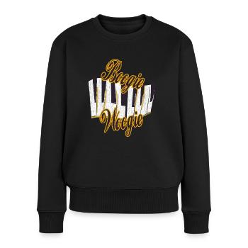 Boogie Woogie Piano Tasten Geschenk - Frauen Premium Bio Pullover - Schwarz - Vorne - Julia (174cm)