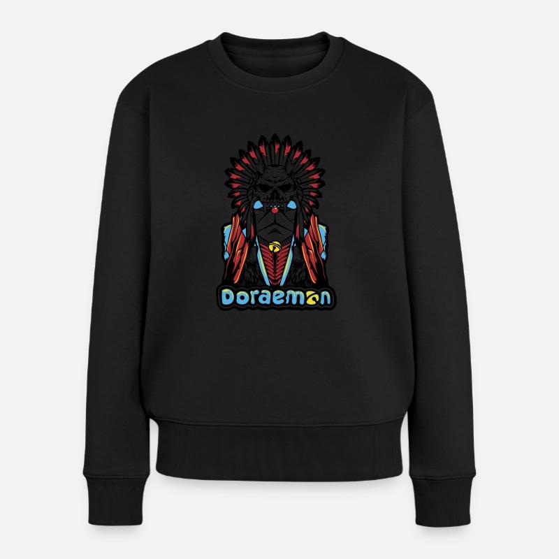 Doraemon - Frauen Premium Bio Pullover - Schwarz