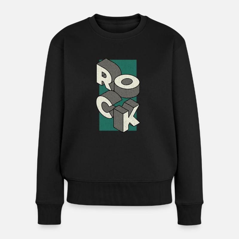 Rock grün creme - Frauen Premium Bio Pullover - Schwarz
