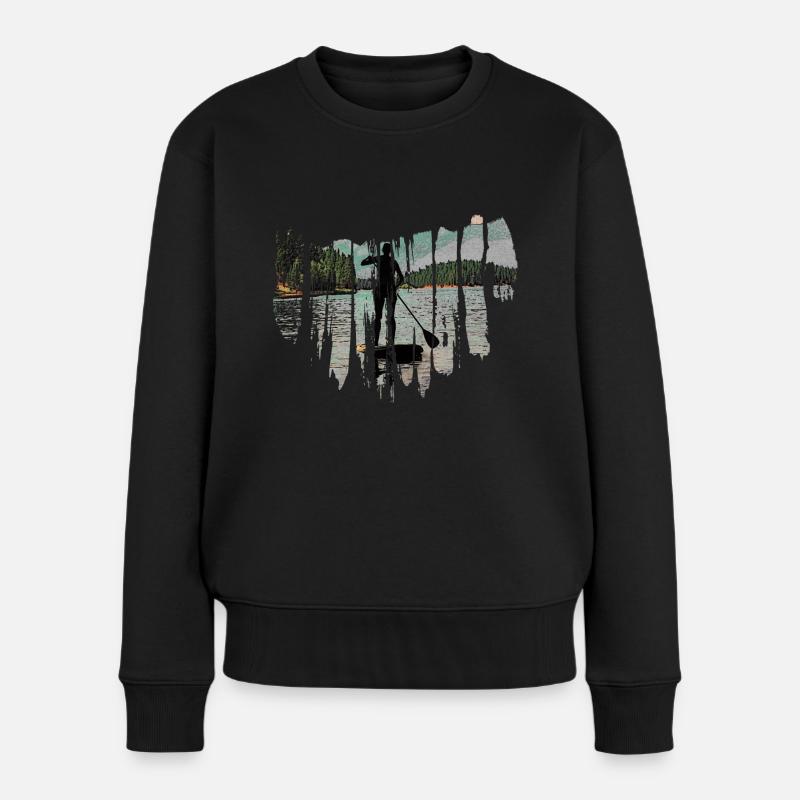 Stand up Paddling | SUP | stand up paddle - Frauen Premium Bio Pullover - Schwarz