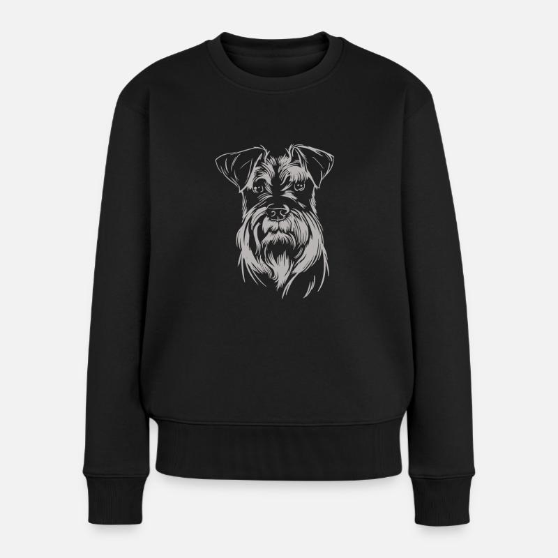 Schnauzer - Hund - Frauen Premium Bio Pullover - Schwarz