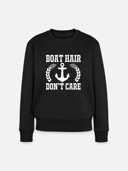 Boat hair don't care - Women's Premium Organic Jumper - black