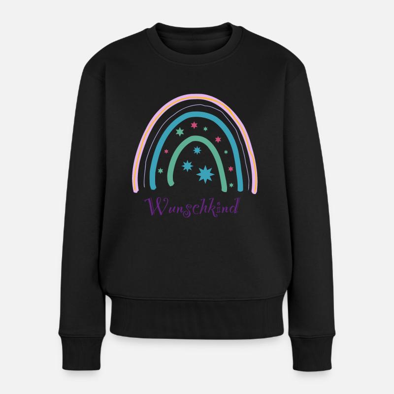 wunschkind - Frauen Premium Bio Pullover - Schwarz