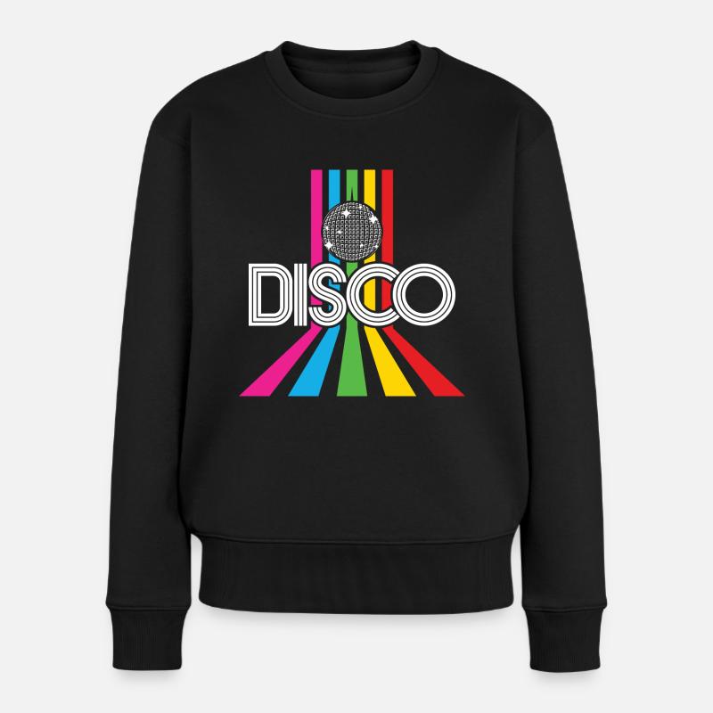 Disco 80’s Party Retro 80er Discokugel Geschenk - Frauen Premium Bio Pullover - Schwarz