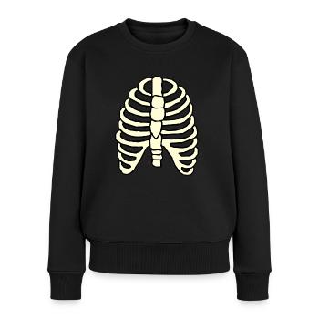 Cadeau comique drôle de colonne vertébrale osseuse - Pull Premium bio Femme - noir - Devant - Julia (174cm)