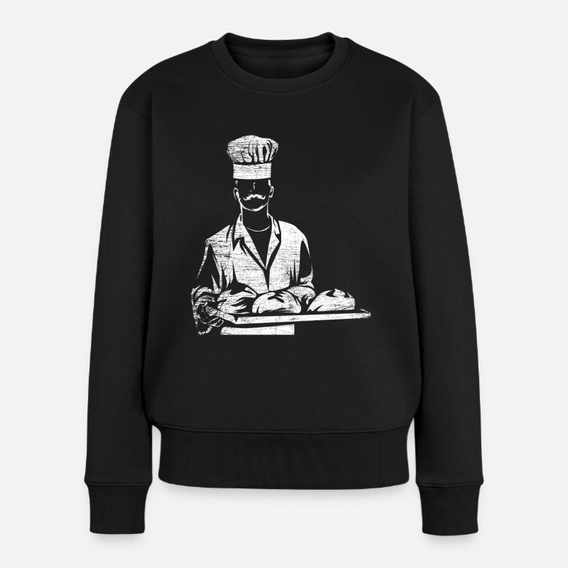 Bäcker Backen - Frauen Premium Bio Pullover - Schwarz