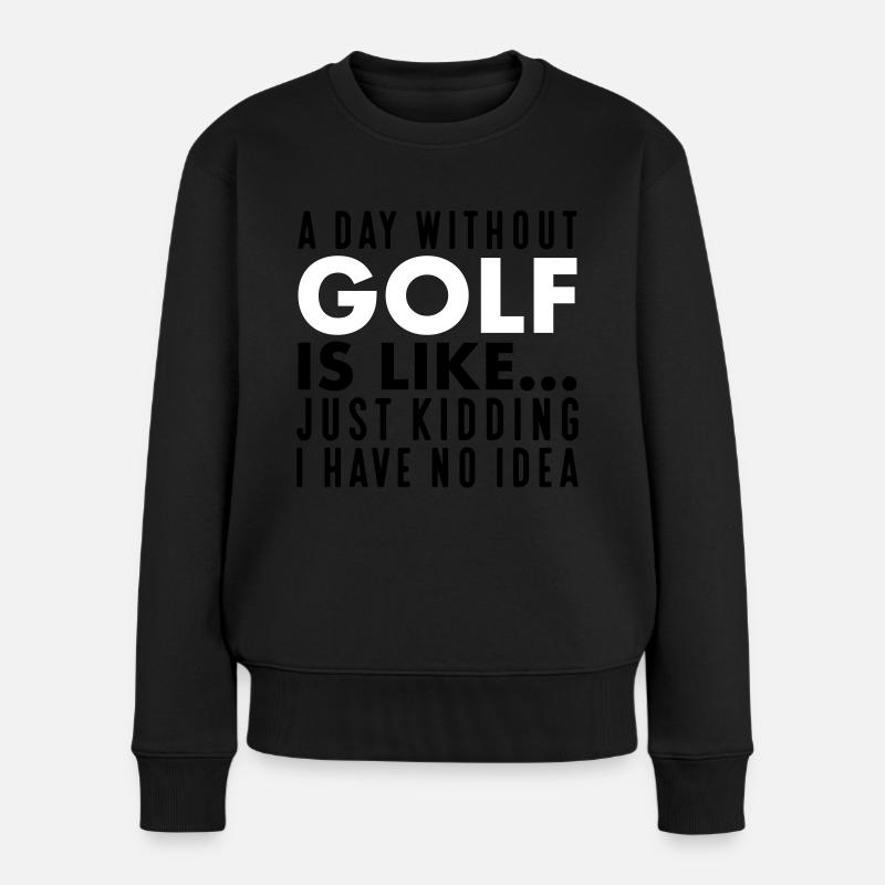 Golf - Frauen Premium Bio Pullover - Schwarz