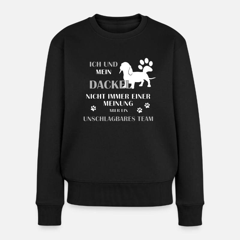 Dackel - Frauen Premium Bio Pullover - Schwarz