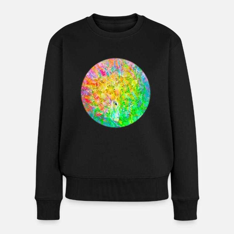 Fröhlicher Frühling - Frauen Premium Bio Pullover - Schwarz