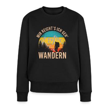 Wandern Berge Wanderer Geschenk - Frauen Premium Bio Pullover - Schwarz - Vorne - Julia (174cm)